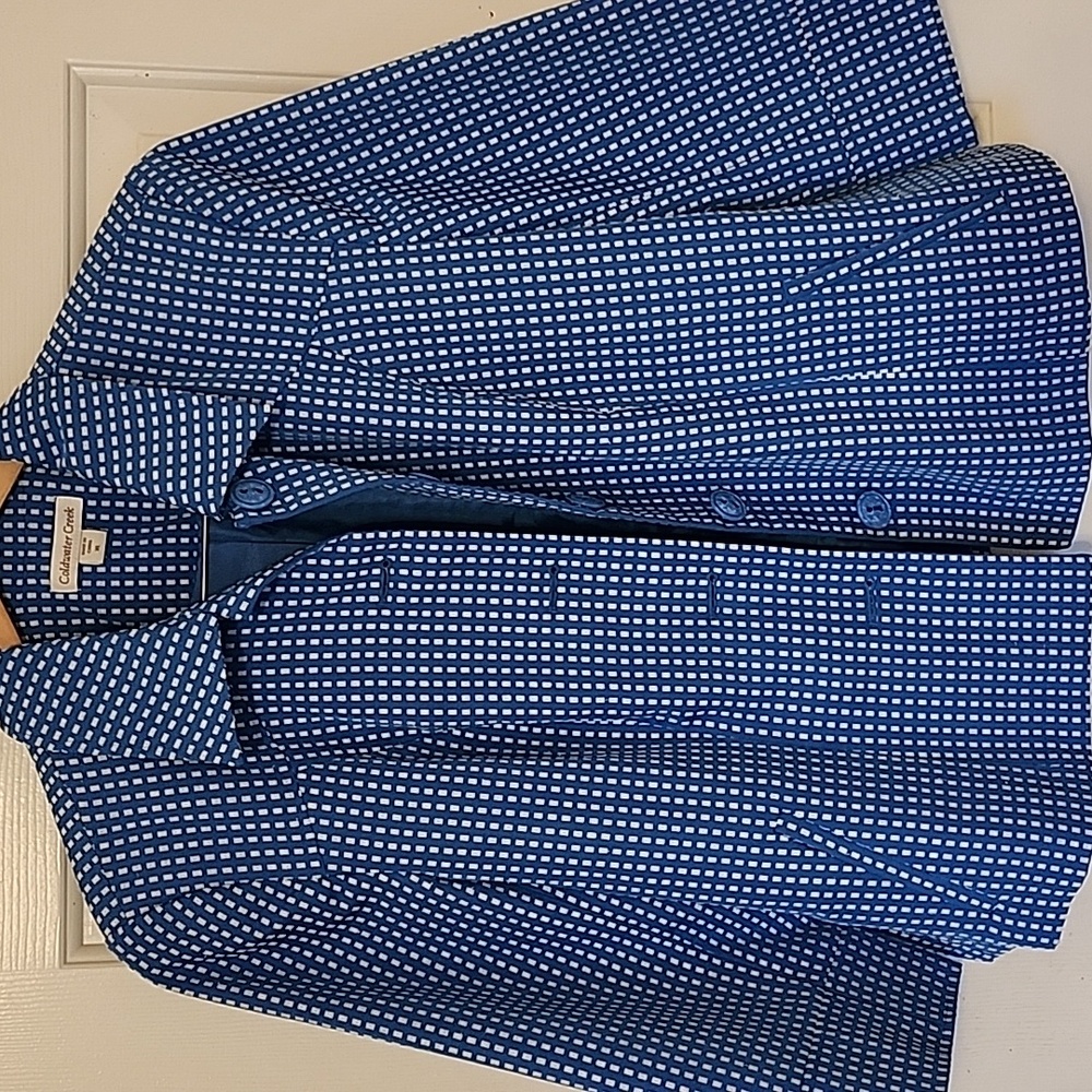 Women's Coldwater Creek Blue White Jacket XL